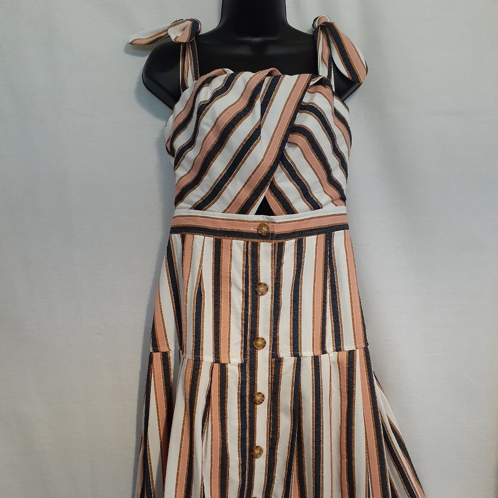 Gianni Bini blue denim & coral Sundress size M